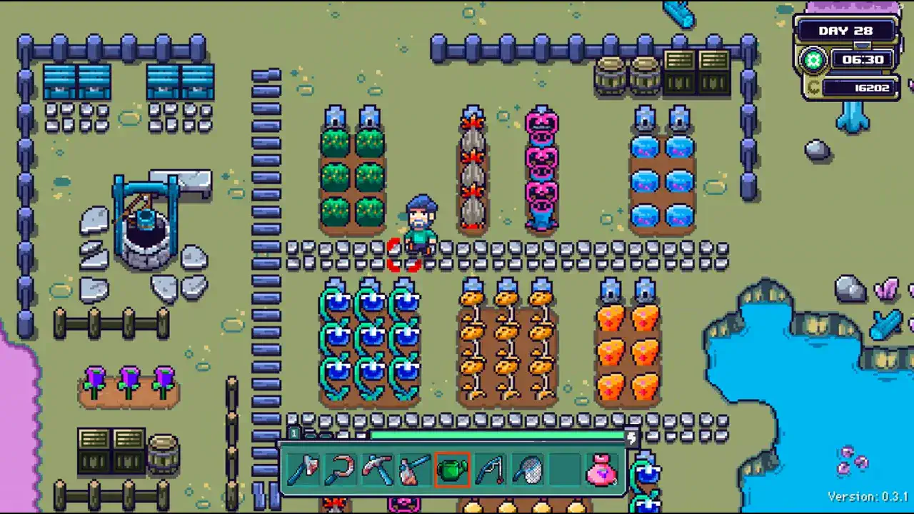 Reclaiming your farm planet in Farlands — clearing weeds, tilling crop rows and restoring the abandoned homestead