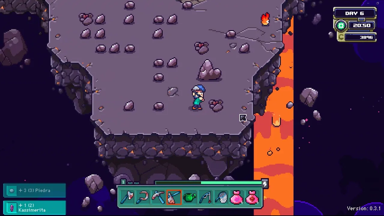 Descending into a dark resource mine in Farlands — caves filled with ores, rare materials and enemies