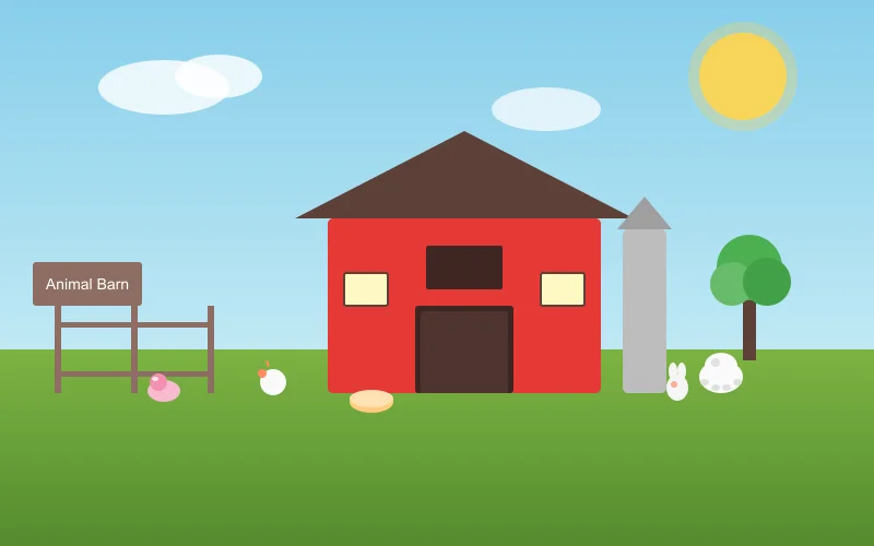 Starsand Island animal barn and pasture early-game screenshot