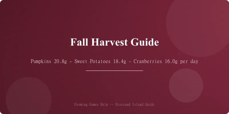 Starsand Island fall harvest with pumpkins and sweet potatoes